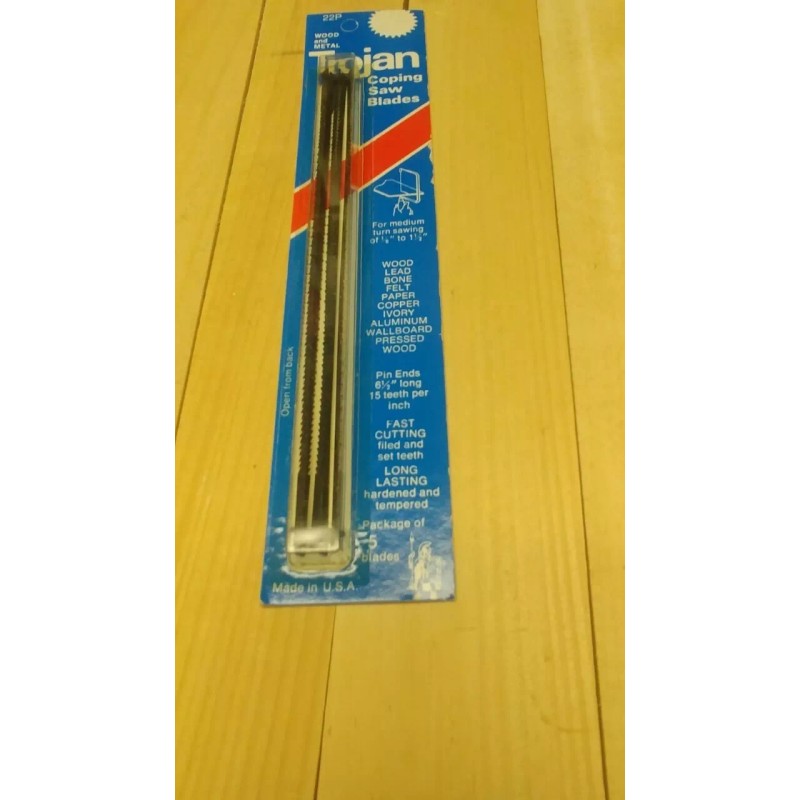 Trojan 22P Coping Saw Blades Wood and Metal  5 blades
