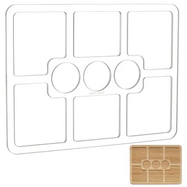 BENECREAT 9 Pocket Acrylic Valet Tray Router Templates, 11.6x15.35x0.25 Inch Rectangle Acrylic Router Jig, Clear Router Inlay Template for Wood Craft Tools Tracing Guide