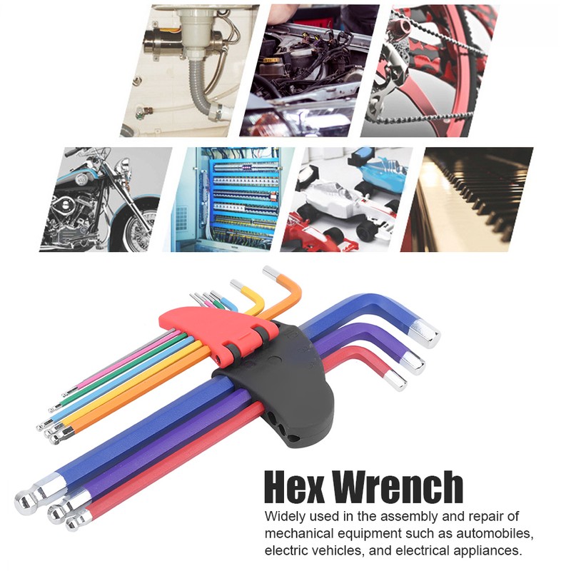 Lengthened Type Flat End Hex Wrench Set Socket Head Wrench