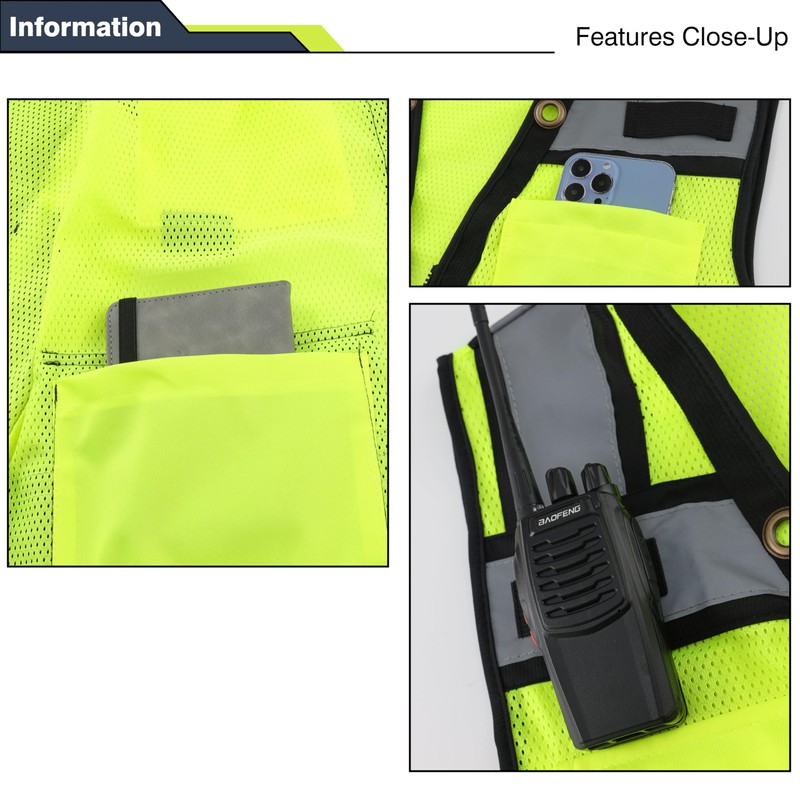 Gasoline Class 2 High Visibility Reflective Safety Vests Women &