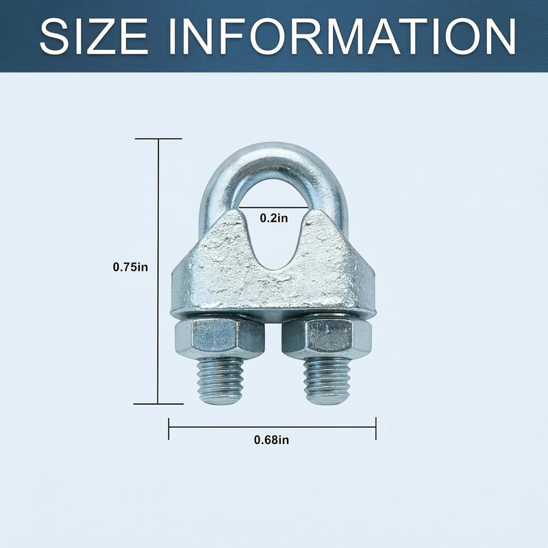 Ciyivak 20 PCS 1/8 Inch Wire Rope Clamp Clip, M3