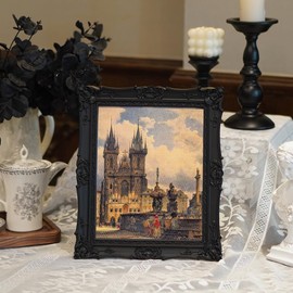 SIKOO 8x10 Vintage Picture Frame Antique Ornate Black Photo Frame with Glass for Table Top and Wall Display Vintage Home Decor Photo Gallery Art