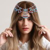 Urieo Boho Turquoise Head Chain Blue Layered Beaded Forehead Chain