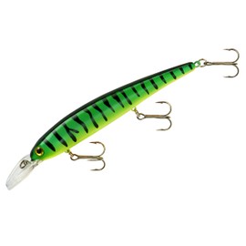 Band-It Walleye Shallow Minnow Jerkbait Fishing Lure, Fishing Accessories, Dives ro 12-feet Deep, Fire Tiger, 4.5 Inch, 5/8 Ounce, (BDTWBS120)
