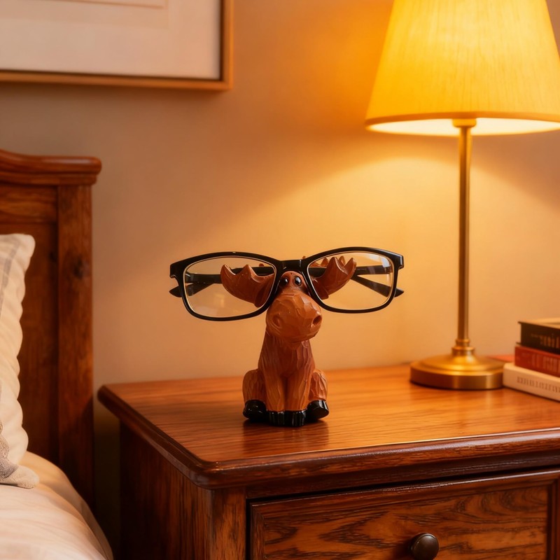Moose Eyeglass Holder Stand, Cute Phone Stand For Desk, Key