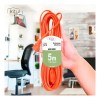 Multicontacto de 3 tomas Kitul extensión 5mcolor naranja largo del