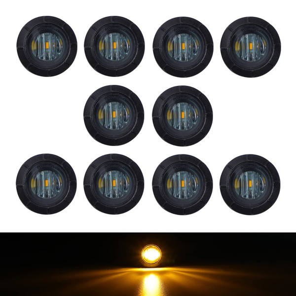 TMH TMH 10 Pcs 3/4 Inch Smoked Lens Amber 3