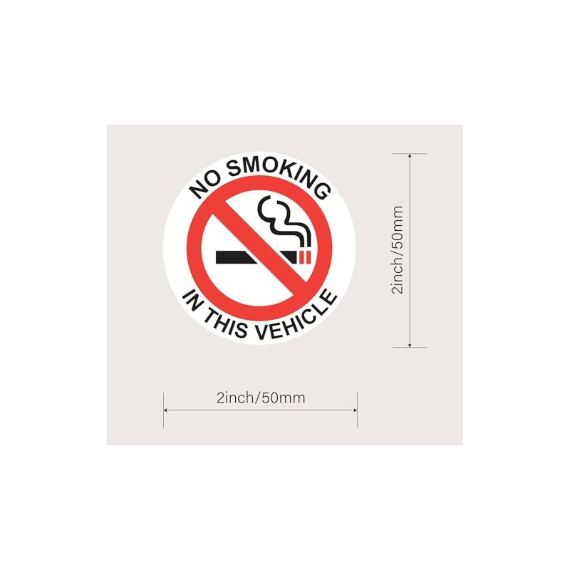 M MeshaKippa 6pcs 2 Inch Round No Smoking Sticker for