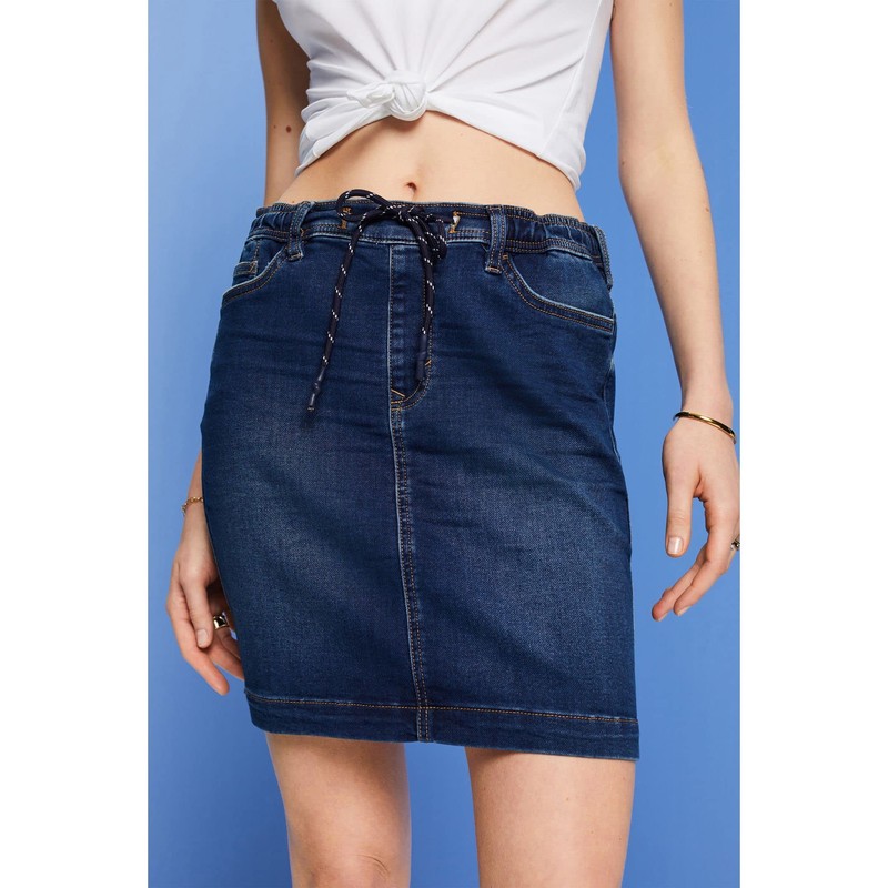 ESPRIT Women's Skirt, 901/Blue Dark Wash