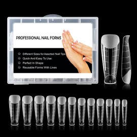 BNG Pack of 120 Nail Shapes Set Dual Shapes Tips Ballerina Professional Nail Extension Flat Square Matte Nail Shapes for Polymer Gel Quick Assembly Full Coverage Shape R