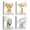 Framed Wild Animals Nursery Picture Wall Decor Canvas,8X10 Inches