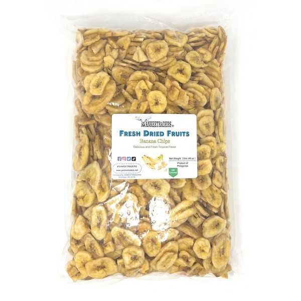Dried Banana Chips, Yankee Traders Brand - 3 Lbs.