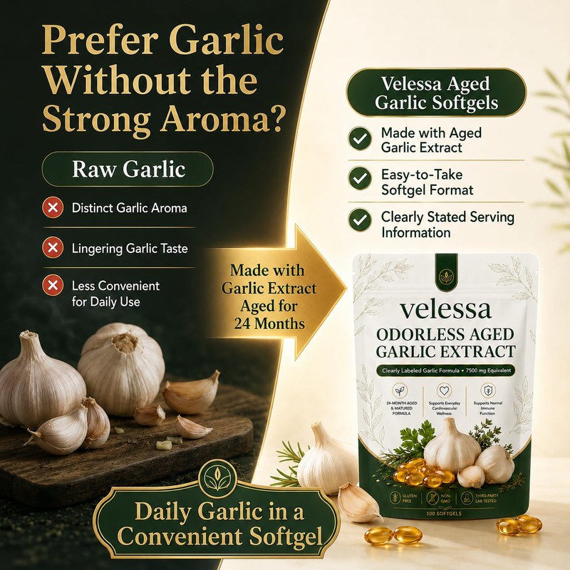 Aged Garlic, 24-Month Odorless Formula, 300 Softgels