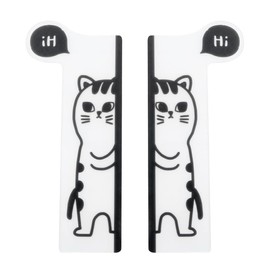Bestmaple 2 Pcs Acrylic Transparent Board for Computer Display Phone Stand Ruler Paste Board Memo Stand Message Board Left and Right Side (Cat)