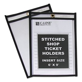 Shop Ticket Holders, Stitched, Both Sides Clear, 6 x 9, 25/BX, Sold as 1 Box