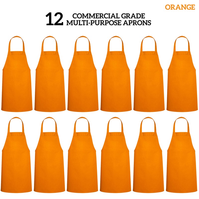 GREEN LIFESTYLE 12 Pack Bib Apron - Unisex Apron Bulk