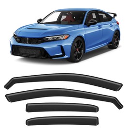 GEARMEISTER in-Channel Rain Guard Fit for Honda Civic Hatchback Sedan 2022 2023 2024 2025 2026, Durable Side Windows Rain Guards, 2022-2026 Civic Window Wind Sun Deflectors Black 4pcs