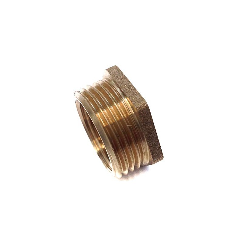 3/4" x 1/2" Brass Hexagon Threaded Bush