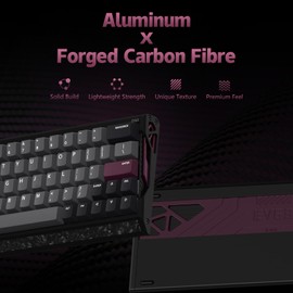 IQUNIX EV63 Hall Effect Magnetic Gaming Keyboard 60% | 0.01mm Rapid Trigger, Adjustable Actuation, 0.125ms Latency, Hot-Swap, SOCD, RGB, Aluminum with Forged Carbon (Dark Purple)