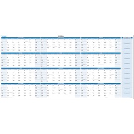 2026 Wet & Dry-Erasable Wall Calendar 36h x 75w with next year planning area. Marker and eraser included