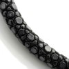 Silver One on Stingray Leather Sparkling Leather Choker, Black, Silver