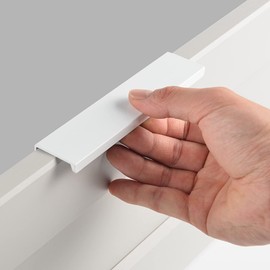Lopsity 6PCS Edge Pulls for Cabinets Finger Pull Cabinet Hardware Aluminum Hidden Cabinet Handles Edge Pulls Handle 80mm for Furniture Drawer (White)