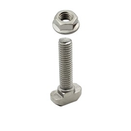 Stainless Steel Hammer Screw T-Screw M6 25 mm Nut 8 for Aluminium Profile Pack of 30 + Nut