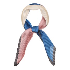 Allegra K Women's Pleated Scarf, Neckerchief, Rhombus Shape, Ribbon, Hair Ornament, Bandana, Color Block, Pink