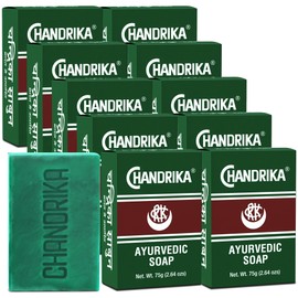 Chandrika Birth and Body Yurvedic Bar Soap, Pack of 10 - Direct From - Certified Importer and Distributor Original Line 2.64 oz