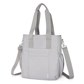 NOL Insulated Lunch Bag for Men/Women, Extra Large Lunch Tote Bag With Removable Adjustable Shoulder Strap with Multi Pockets, Leakproof Cooler Bag,Lightweight Nylon Waterproof Lunch Box For Work,Gray