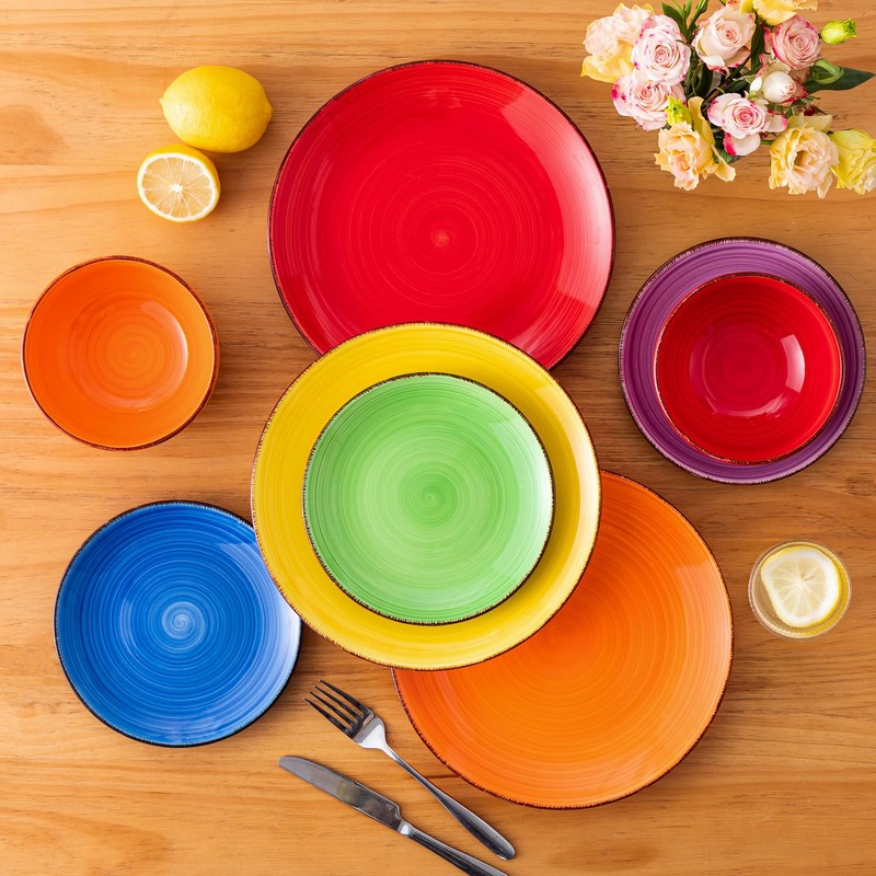 vancasso Bonita Dinnerware Set Muticolor Stoneware 18 Pieces Service for