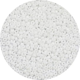 ORNSHIZI 4mm White Flat Seed Beads, 50grams About 780pcs Seed Beads for Making Waist Bracelet Earring Necklace Jewelry