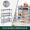 Smiry Shoe Rack, 2 Tier Bamboo Shoe Organizer, Stackable Free