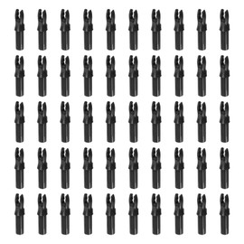 sourcing map Archery Arrow Nocks Plastic Carbon Arrow Inserts .244"/6.2mm for DIY Hunting Shooting Compound Recurve Bow(Black, Pack of 50)