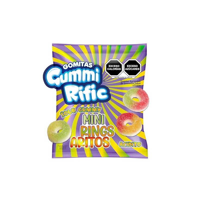GummiRific Gomitas agridulces de aritos Sabor a Frutas – 150
