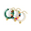 FAUTHENTICUTE Chunky Colorful Beaded Bracelet Gold Heart