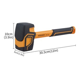 BOOSDEN ゴムハンマー ゴムマレット 滑り止めハンドル 衝撃吸収 木工作業 560g