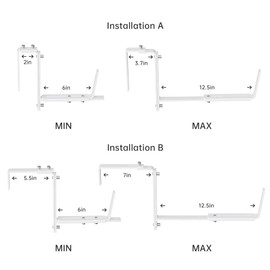 Y&M Adjustable Window Box Brackets for Planter Box, Heavy Duty Wall Mounted Hooks Hangers for Flower Baskets Holder Durable, Hanging Brackets for Fence Patio Garden Balcony(4 Packs)