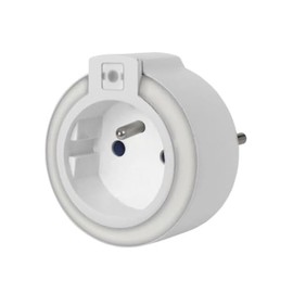 Perel LED Night Light with Socket and Twilight Sensor, Auto on in the Dark, One Color White LED, Ideal for Living Room, Bedroom, Children's Room, Hallway, with Protective Contact