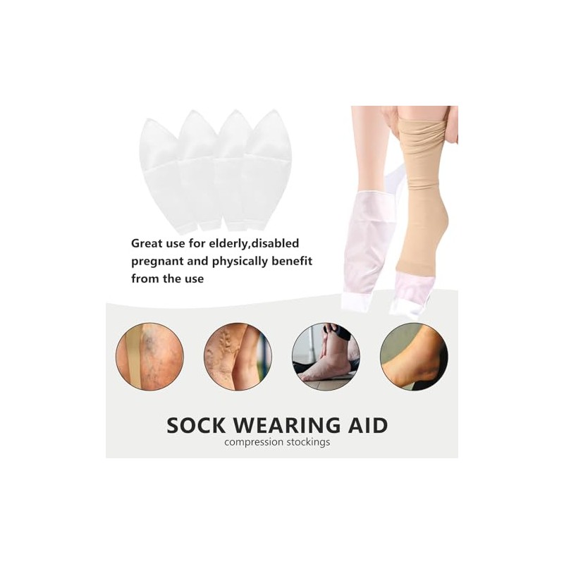 4pcs Open Toe Compression Socks, Sock Dressing Aid Stocking Aid