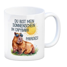 Capybara mit Sonnenbrille Kaffeebecher Mein Sonnenschein Lustige Tasse fürs Büro - Wasserschwein-Spruch
