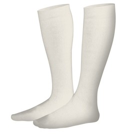 Dr. Comfort Men's Cotton Dress Graduated Compression Knee-High Sock, 10-15 mmHg, White, Medium