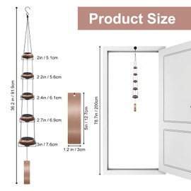 SumDirect Wind Chimes,Temple Windchimes with 5 Red Copper Bells,Feng Shui Decor for Patio Lawn Garden Home & Outdoor Art (Temples)