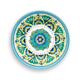 Tarhong TRV1085SPCM Chelsea Medallion Salad Plate, 8.7 inches (22 cm), Dish, Crack-resistant, Melamine Tableware, Plastic, Dishwasher Safe, One-Plate, Stylish, Cute, Lightweight, Outdoor, Camping,