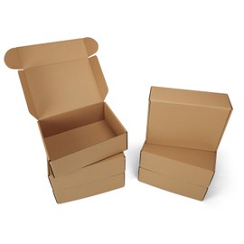 PHAREGE 12x9x4 inch Shipping Boxes 6 Pack Brown, Tab Lock Tuck Top Mailer Boxes for Packaging Small Business, Medium Cardboard Gift Boxes for Wrapping Mailing Present