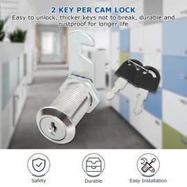 GOYADA 12 Pack 1-1/8 Inch 30mm Cabinet Locks with Keys, Cam Lock Cylinder 30mm Length, Letterbox Lock Mailbox Lock with Keys Keyed Alike for Cabinet, Toolbox, Drawer (The Key of Each Lock is Same)