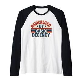 Radicalized By Basic Decency July 4th Gay Pride Stuff Raglan Baseball Tee