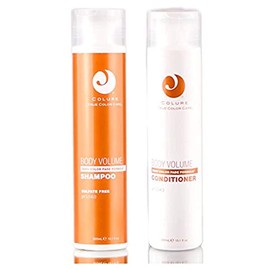 Colure True Color Care BODY VOLUME Shampoo & Conditioner DUO Set, zero color fade formula (with Sleek Compact Mirror) (10.1 oz/300ml Retail DUO Kit)
