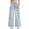 EXARUS Girls Jeans Teen Baggy Wide Leg Cargo Pants Denim