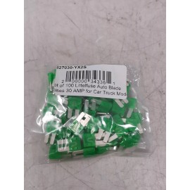 Unbranded 100 PCS Automotive Car Truck Fuses Green Body Two Prong Blade 30 AMP 32V